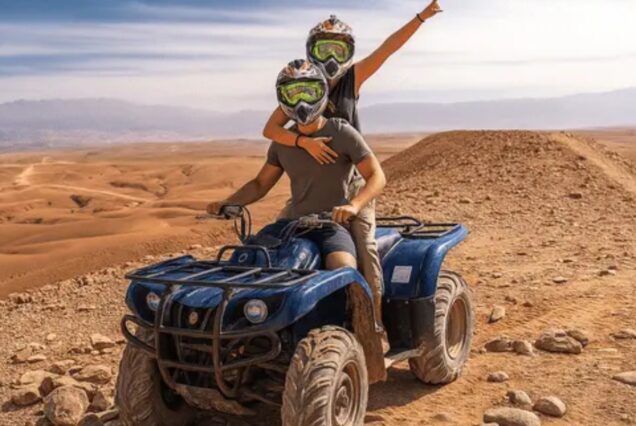 Balade Double en quad dans le désert d’Agafay